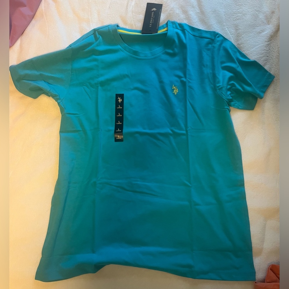 Scuba Blue Mens Large U.S. Polo Assn. Short Sleeve Crew Neck Tee